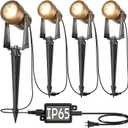 SUNTHIN Outdoor Landscape Lighting, 4 Pack Outdoor Spot Lights with Transformer for Yard, Plant, Lawn, Tree, Flags, House, Garden, Fence Use, IP65 Waterproof & Connectable