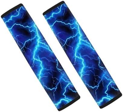 Forchrinse Lightning Car Seat Belt Cover 1 Pair, Soft Seatbelt Shoulder Strap Pads Cushions for Car, Truck, SUV, Camera, Backpack