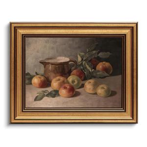 Gold Framed Wall Art Vintage Harvest Apples Still Life Canvas Art Farmhouse Fruits Picture Wall Decor Antique Prints Rustic Paintings Country Artwork for Bedroom Bathroom Living Room 16x24 Inch