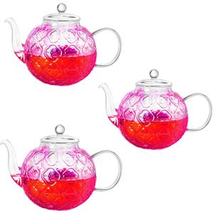 Glass Teapot with Removable Infuser-1500ml Clear GlassTea Pot for Stovetop, Borosilicate Microwave Safe Glass Tea Kettle and Tea Maker for Blooming & loose Tea