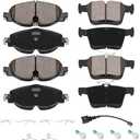 HECHENQICHE D1760+D1761 Front and Rear Ceramic Brake Pads Kit Fit For Audi A3 2015-2020, For A3 Quattro 2015-2018, For TT Quattro 2016-2020, For Volkswagen Jetta 2019-2024, For Taos 2022-2024
