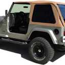 RAMPAGE PRODUCTS Rampage Frameless Trail Top | Vinyl, Spice Denim Color with Tinted Windows | 109517 | Fits 1997 - 2006 Jeep Wrangler TJ
