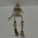 1-Pack 36-Inch Skeleton Halloween Decoration, 3ft Posable Halloween Skeleton Decor with Movable Joints for Lawn, Haunted House, Graveyard, Trunk or Treat, Lifelike Skeleton Model