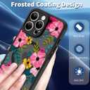 OOK Magnetic for iPhone 16 Pro Max Case Black Flowers Pink Design