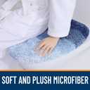 OLANLY Soft Microfiber Bathroom Toilet Lid Cover, Machine Washable Covers, 17.5x15, Stays in Place Rubber Backing, Fits Most Round, Elongated and Oblong Lids, Accessories Decor, Navy
