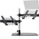 Pyle Portable Dual Laptop Stand  Standing Table Holder with Bracket Arms,Adjustable Height,Ergonomic Design, 360 Swivel for DJ Mixer,Sound Equipment,Workstation,Gaming & Home Use with Tilt Function