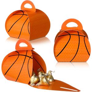 TaoBary 36 Pack Basketball Goodie Boxes Basketball Party Favor Bags 3 x 3 x 3.5 inches Sports Gift Candy Treat Boxes for Sports Theme Birthday Party Supplies Decorations