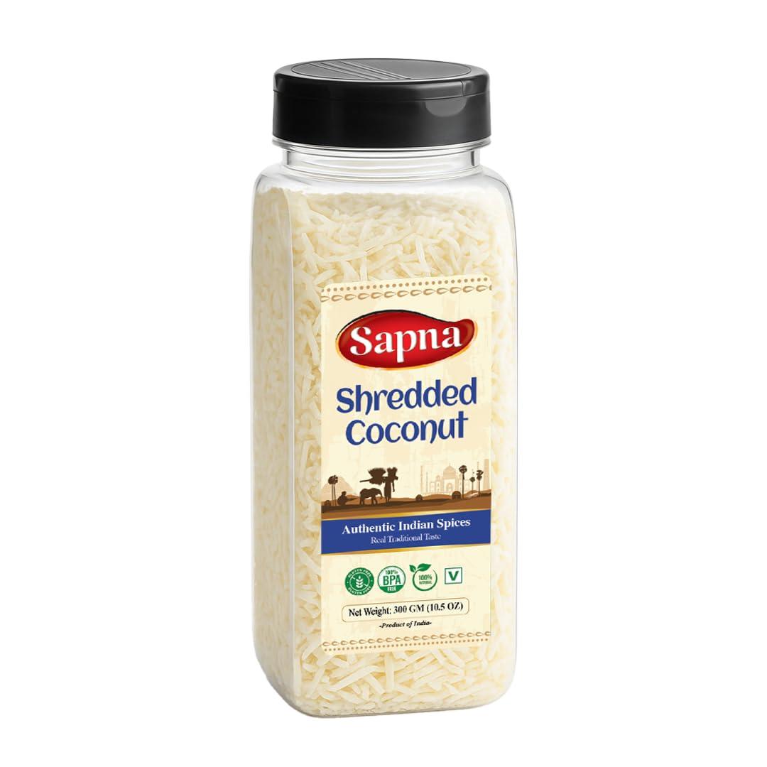 Sapna Shredded Coconut, 10.5 OZ, Premium Authentic Spice, All Natural (EXP 06/30/28)
