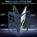 Hensinple Magnetic Moto Razr Fold Case 2026, Motorola Razr Fold Case Compatible with Magsafe 15FT Military-Grade Drop Protection Hard Shockproof Slim Matte Frosted Cover for Razr Fold-Blue