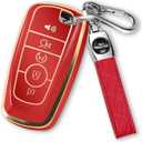 For Ford Key Fob Cover with Keychain, Soft TPU Key Case Shell Full Protection for Ford Explorer Fusion Escape Edge Expedition F150 F250 F350 F450 F550 Maverick Mustang(Red)