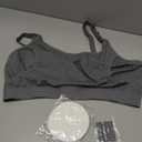 Momcozy Hands Free Pumping Bra, Adjustable Breast-Pumps Holding and Nursing Bra, Pumping & Nursing Bra in One Grey, Large