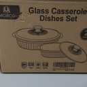 M MCIRCO 4-Piece Glass Casserole Baking Dish, Set of 2 Casseroles With Glass Lids, 1.9 Qt and 3 Qt