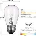 S14 Replacement Light Bulbs for String Lights, 11 Watt E26 Medium Standard Base, S14 Clear Glass Bulbs, Edison Bulb String Lights Bulbs for Outdoor Patio Garden Vintage String Lights(6 pack)