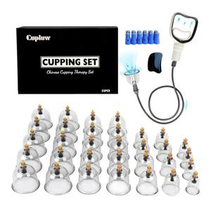 Cupping Kit for Massage Therapy - 32 Cups Professional Chinese Cupping Set with Magnetics, Vacuum Cupping Therapy Set for Cellulite Reduction Muscle Pain Relief with Manual Pump
