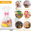 Petutu 5 Pack Large Clear Baskets Bags, Cellophane Wrap for Gift 2 Mil Thick (18"x30") 45X75CM (5)