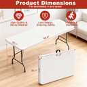 Elevon Folding Table, 8 Feet Heavy Duty Fold-in-Half Utility Table Indoor Outdoor for Camping, Picnic, Party