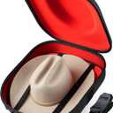 Cowboy Hat Travel Case  Crushproof Carrier for Cowboy, Panama & Tweed Hats with Carrying Handle, Shoulder and Luggage Strap, For Travel and At-Home Storage (Large) (Red)