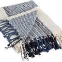 DII Striped Throw Collection Herringbone, 50x60, Navy
