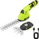 SnapFresh Cordless Hedge Trimmer & Grass Shears, 2-in-1 7.2V Handheld Mini Hedge Trimmer with 180 Rotating Head, Electric Bush & Shrub Trimmer, 2.0Ah Battery & USB-C Charging for Garden Yard Lawn