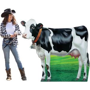 Colingmill 4 ft Cow Party Decorations Cow Cardboard Stand up Animal Photo Props Life Size Barnyard Decor for Farm Theme Western Party Cowboy Cowgirl Birthday Supplies