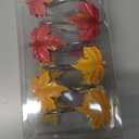 Maple Leaf Shower Curtain Hooks, 12Pcs Thanksgiving Decorative Autumn Fall Leaves Shower Curtain Rings Rustproof for Bathroom Bedroom Room Decor