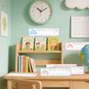 11.02 X 3.15 inch Rainbow Pattern Letters Number Lines Classroom Desk Toppers Nameplates Student Desk Name Tags 60Pcs Manuscript Name Plates Card for Classroom Bulletin Board (Rainbow Number)