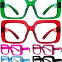 Eyekepper Huge Metalless Reading Glasses with Screwless Spring Hinges 6 Pack Oversized Readers for Women +3.75