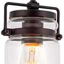 Kira Home Wyer 8" Modern Industrial/Farmhouse Pendant Light + Mini Clear Glass Cylinder Shade, Dimmable Adjustable Wire, Oil Rubbed Bronze Finish