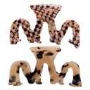 Large Tortoise Shell Claw Clip 3.5 Inch Cellulose Acetate Hair Claw Clips Checkered Hair Claw Clips French Design Hair Jaw Clamp for Women Ladies (2 Pack)