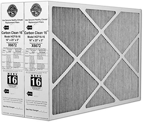 Lennox Carbon Coated X6672 Healthy Climate MERV 16 Filter (2 Pack) 