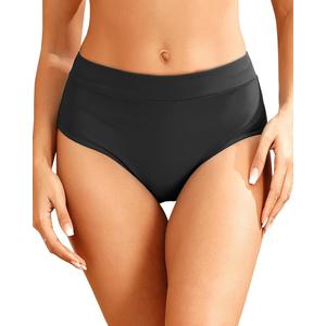 Tempt Me Women Mid Waist Bikini Bottoms - Full Coverage Bathing Suit Swim Bottom Swimsuit Swimwear, Size M