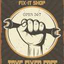 Funny Decorations For Man Cave Garage Wall, Vintage Tin Sign Papa's fix-it shop, Metal Post 12 * 8 Inches (PAPA'S FIX-IT SHOP)