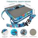 Toddler Booster Seat for Dining Table,4 Inches Washable Double Safer Straps Non-Slip Bottom Booster Seat for Kids, Portable Travel High Density Sponge Detachable Increasing Cushion for Child
