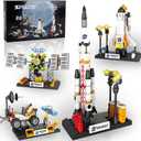 Space Exploration Shuttle Toys for Boys, STEM Aerospace Building Kit Toy with Rocket, Space Shuttle, Moon Buggy and Satellite, Best Gifts for 6, 7, 8, 9, 10+ Year Old Boys (415 PCS)