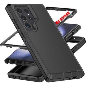 AYMECL for S23 Ultra Case,[Military Grade] 3 in 1 Full Body Shockproof Dust/Drop Proof Heavy Duty Protection Cover,for Samsung Galaxy S23 Ultra 6.8 Inch,Black