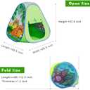 Dinosaur Kids Pop up Play Tent, Playhouse for Kids Indoor Outdoor, Foldable Toddler Tent, Toy House for Girls and Boys Gift