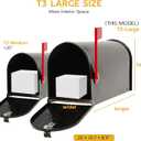 BlissBoard Large Mailboxes for Outside, Black Galvanized Steel Post Mount Mailboxes, Rust-Resistant Large Capacity Metal Mail Boxes for House Outside, 22 x 10.7 x 8.9 inches
