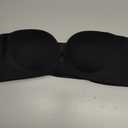 LUCKMEEY Women's Strapless Front Closure Push Up Bra, Non-Slip Removable Straps, Wireless Seamless, 38 A-C Cup Black X-Large