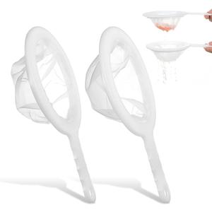 2 PCS Baby Brine Shrimp Net Sieve, 80 Mesh 200 Mesh Kit, Small Fish Aquarium Net for Brine Shrimp Hatchery, Fry Eggs for Hatching Baby Fish Separator