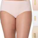 Bali Women's Pack, Lux Cotton Essentials Hipster Underwear, Moisture-Wicking, Tummy Control, 3-Pack Small