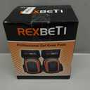 REXBETI Knee Pads for Work, Construction Knee Pads for Men, Heavy Duty Comfortable Anti-slip Foam Gel Knee Pads for Gardening Flooring and Cleaning, Strong Stretchable Straps, Orange (Black)