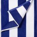 LULUHOME Large Oversized Beach Towel - Big Cotton 36 x 70 Inch Striped Pool Towel, Large Cabana Soft Swimming Towel for Adult Men Women,Dark Blue