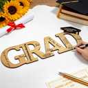 2 x 2026 Graduation Decorations - Wooden Graduation Sign with Grad Cap, Class of 2026 Graduates Party Decorations, Grad Decor Guest Book Graduations Photo Prop for High School University College Bachelor