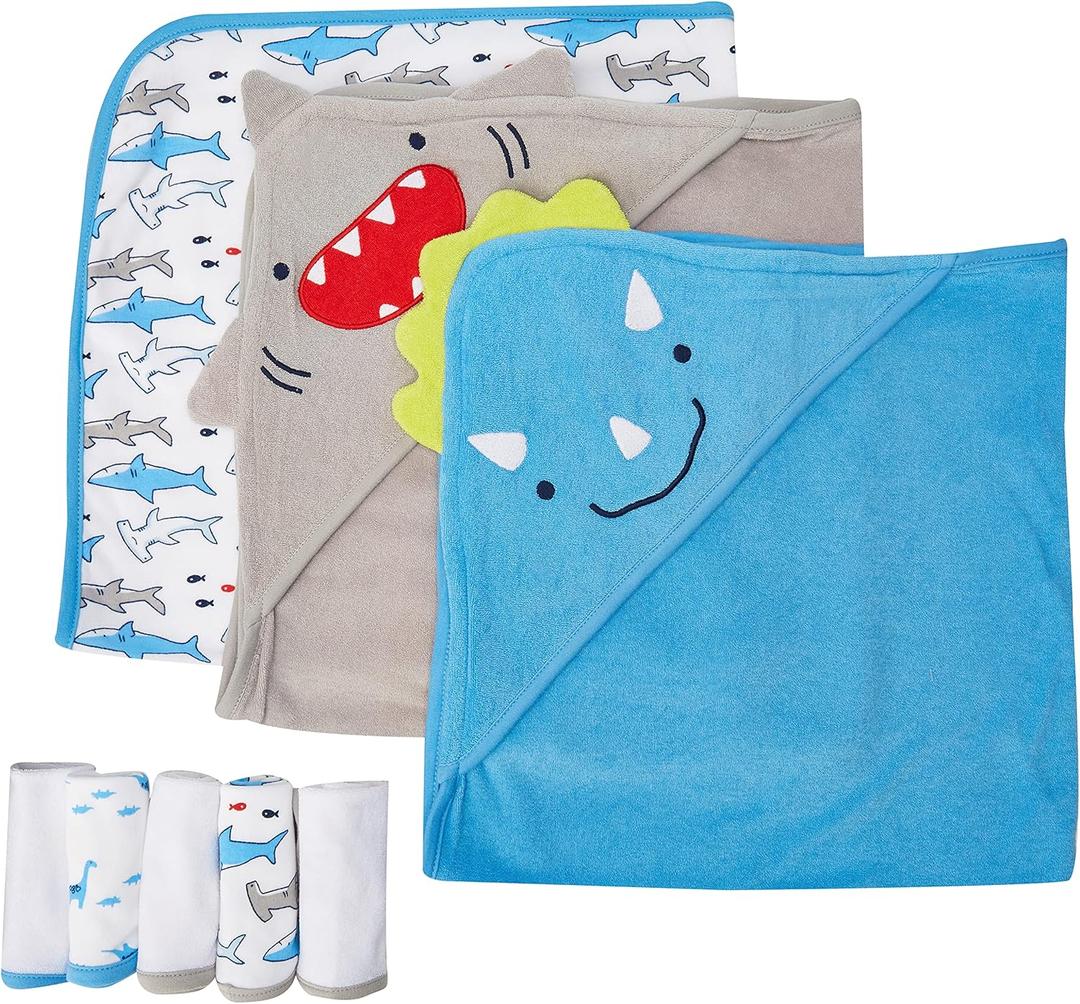 Simple Joys by Carter's Unisex Babies' 8-Piece Towel and Washcloth Set, Multipacks