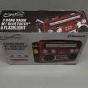 Supersonic SC-1097BT Portable 3 Band Radio with Bluetooth and Flashlight, M/FM/SW Receiver with MP3 Playback, High Sensitivity, Telescopic Antenna and Long-Lasting Battery (Red)