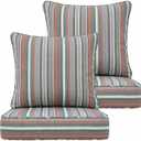 Outdoor Deep Seat Cushions 24x24x5 Inch, Waterproof Patio Chair Cushions, 2 Sets (4 Pcs: 2 Seat + 2 Back), Fade Resistant with Ties and Zipper for Garden1