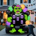 JOYIN Halloween Trunk or Treat Kit Zombie Toss Game Theme Decorations, Large Scary Green Zombie Toss Cornhole with Balloons and Sandbags, Halloween Car Decorations for SUV, Garage Door, Party Supplies