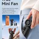 Mini Clip on Fan Handheld, 3000mAh Rechargeable Portable Fan with LED Display, 3-in-1 Personal Cooling Fan, 5 Speeds Quiet USB C Fan for Stroller Desk Travel Camping Office for Women Men Kids, Black, Standard
