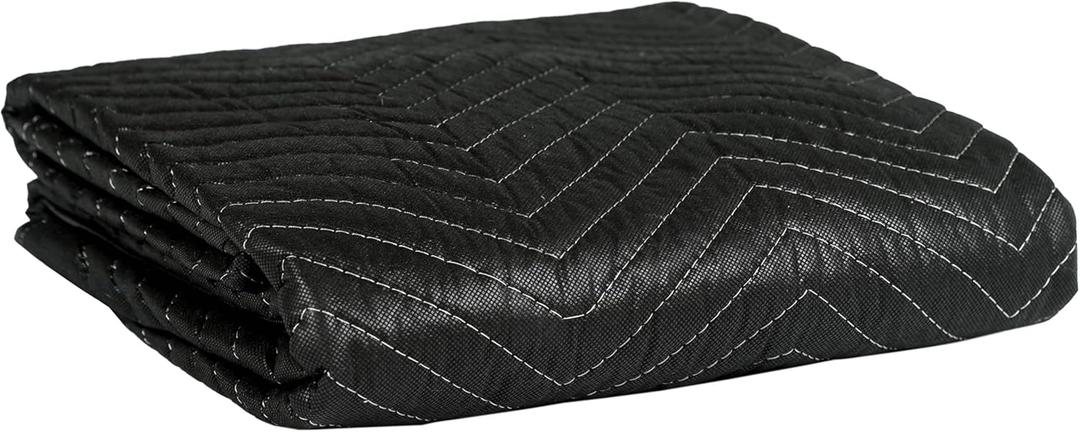 40"x72" Thick Moving Blanket, Heavy Duty Furniture Moving Pads, Quilted Packing Blankets, Black, 1 Count