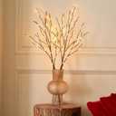 BAOLITVINE Lighted Willow Branches with Timer Battery Operated 100 LED Fairy Lights, Brown Twig Branches 32IN for Home Bedroom Fireplace Christmas Decoration Inside Outdoor, Brown